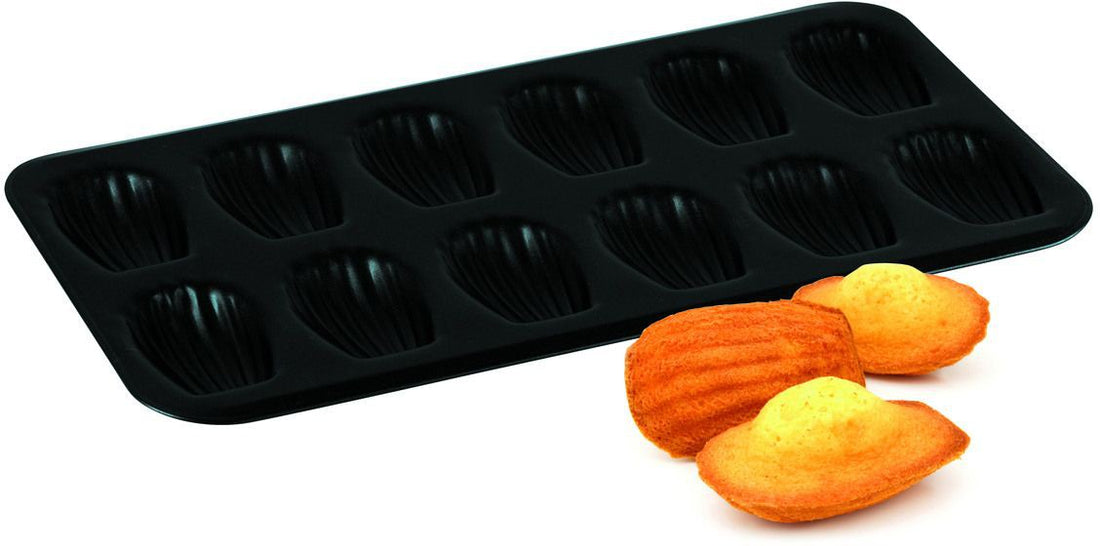 Louis Tellier - 15.55" Non-Stick Obsidian 12 Compartment Small Madeleines Baking Sheet - 464710