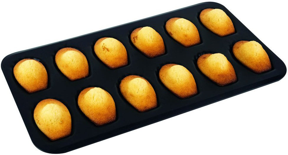 Louis Tellier - 15.55" Non-Stick Obsidian 12 Compartment Small Madeleines Baking Sheet - 464710