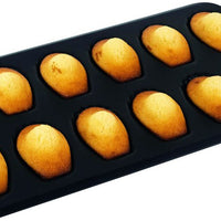 Louis Tellier - 15.55" Non-Stick Obsidian 12 Compartment Small Madeleines Baking Sheet - 464710