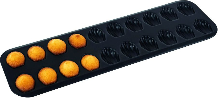Louis Tellier - 15.55" Non-Stick Obsidian 20 Compartment Small Madeleines Baking Sheet - 464510