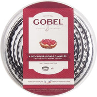 Louis Tellier - 1.18" Stainless Steel Round Fluted Cutter with Rolled Edge, Pack of 8 Pcs - 880001