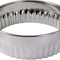 Louis Tellier - 1.18" Stainless Steel Round Fluted Cutter with Rolled Edge, Pack of 8 Pcs - 880001