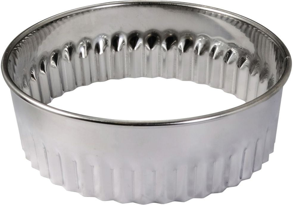 Louis Tellier - 1.18" Stainless Steel Round Fluted Cutter with Rolled Edge, Pack of 8 Pcs - 880001