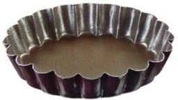Louis Tellier - 2.75" Non-Stick Round Fluted Tartlet Mould, Pack of 12 - 293650