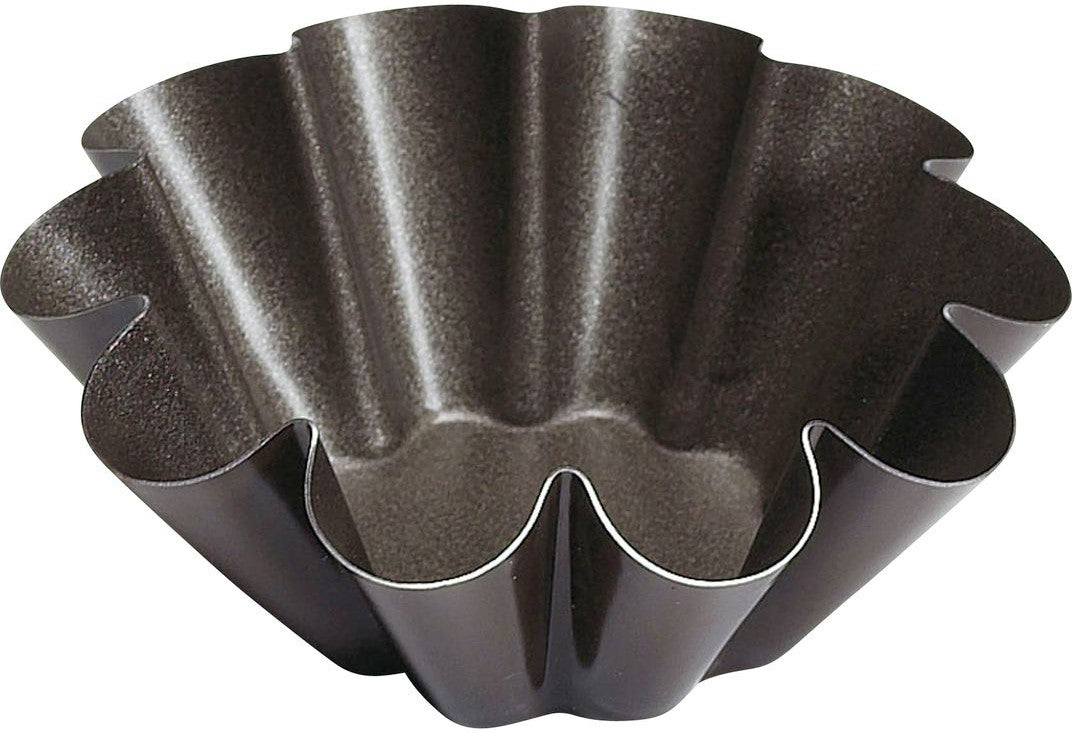 Louis Tellier - 3.14" Non-Stick 10 Ribs Brioche With Flat Bottom , Pack of 12- 293740