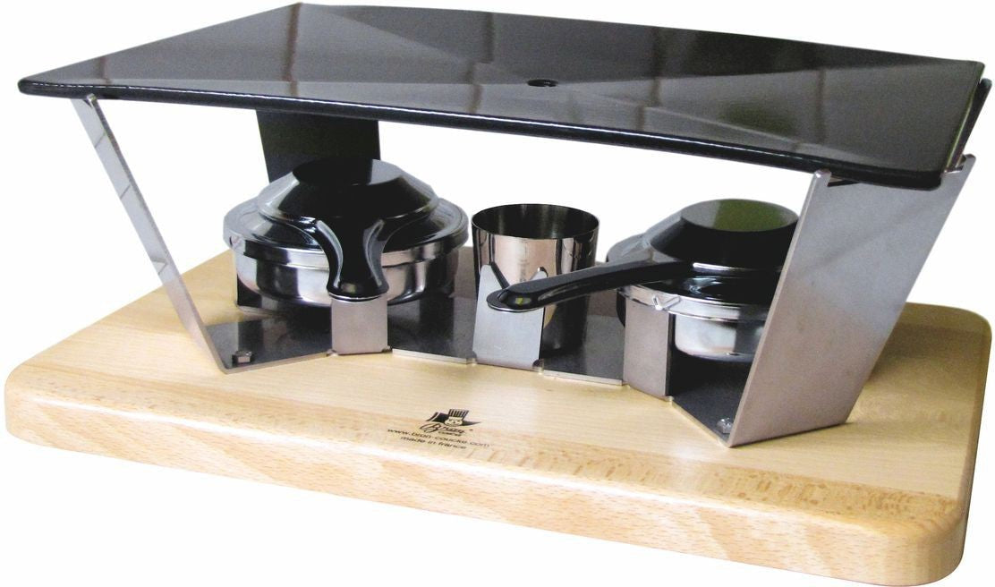Louis Tellier - 4 Servings Planchetta With Wooden Base - PLAN01