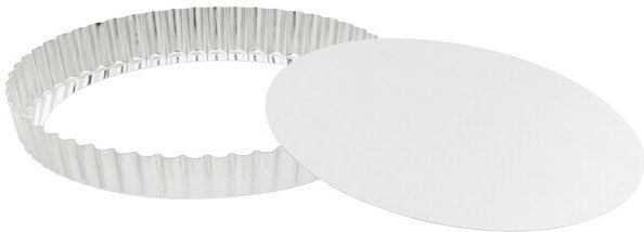 Louis Tellier - 8.66" x 7.87" x 0.98" Tin Plate Round Fluted Tart Mould With Removable Bottom - 126422