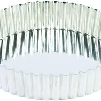 Louis Tellier - 8.66" x 7.87" x 1.37" Tin Plate Deep Round Fluted Tart Mould - 126522