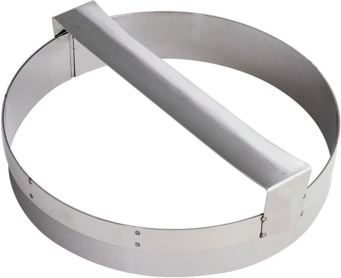 Louis Tellier - 9.44" Stainless Steel Plain Round & Galette Des Rois Pastry Cutter with Handle - 845140