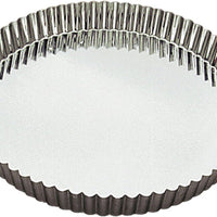 Louis Tellier - 9.44" x 8.85" x 1.37" Tin Plate Deep Round Fluted Tart Mould - 126530