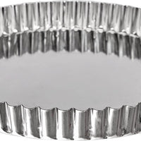Louis Tellier - 9.44" x 9.05" x 0.98" Tin Plate Round Fluted Tart Mould With Removable Bottom - 126430