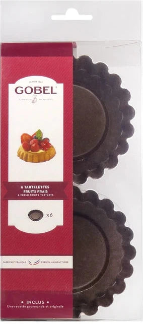 Louis Tellier - Non-Stick Fresh Fruit Fluted Tartlet Mould With Removable Bottom, Pack of 6 - 295790