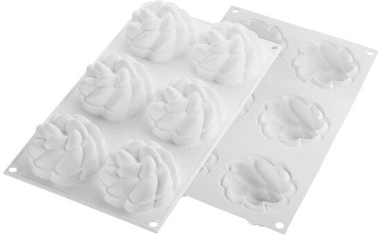 Louis Tellier - Silicone 6 Compartment Baking Mold - CURVE FLEUR 90