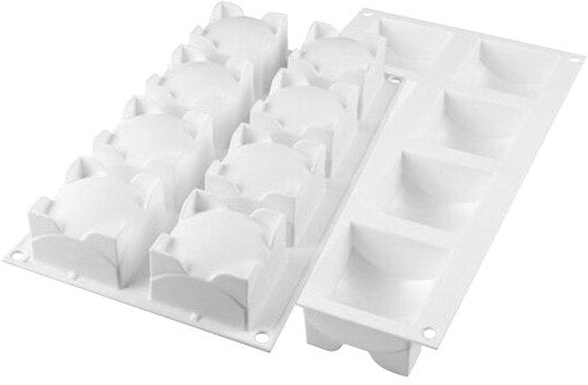 Louis Tellier - Silicone 8 Compartment Square Sphere Baking Mold - CURVE SQUARE SPHERE 110