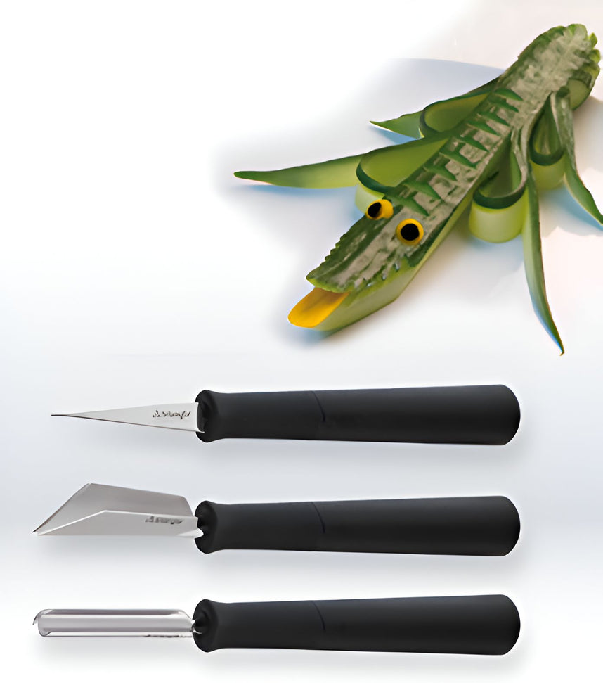 Louis Tellier - Stainless Steel Basic Carving Tools, Pack of 3 - 90 857 03 02