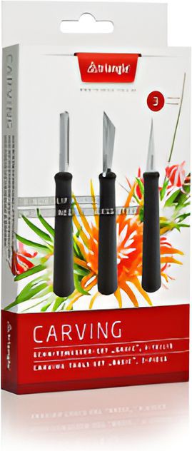 Louis Tellier - Stainless Steel Basic Carving Tools, Pack of 3 - 90 857 03 02