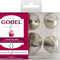 Louis Tellier - Stainless Steel Crystal Icing Tips Assorted, Box of 6 Pc - 888002