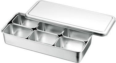 Louis Tellier - Stainless Steel Japanese Mini Box Container With 6 Bins N4390T - N4412