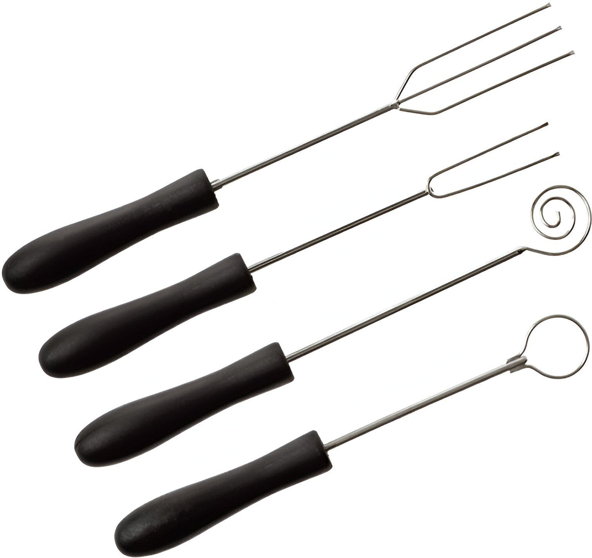 Louis Tellier - Stainless Steel Spits to Dunk Chocolate Forks with Plastic Handle, Pack of 4 - ID5000