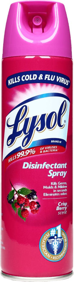 Lysol - 350 gm Crisp Berry Disinfectant Spray, 12Btl/Cs - RBG79331