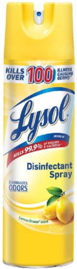 Lysol - 350 gm Lemon Breeze Disinfectant Spray, 12Btl/Cs - RBG87871