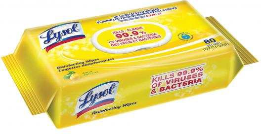 Lysol - Disinfect Wipes Citrus, 80Pk/Cs - HCP02154