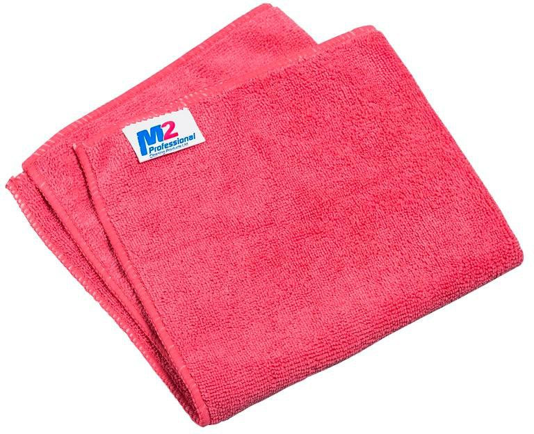 M2 Professional - 14" x 14" Red Toilet/Bathroom MicroCloths, 12/Cs - MC-602RD