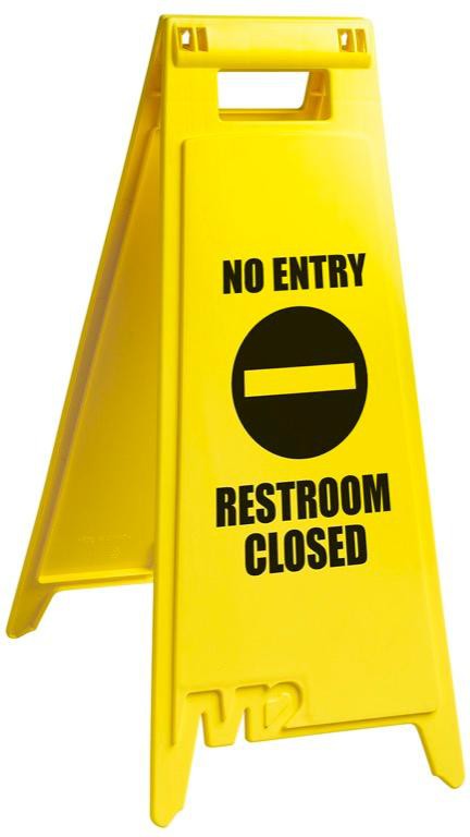 M2 Professional - 28" RESTROOM CLOSED Floor Sign, 6/Cs - WF7008