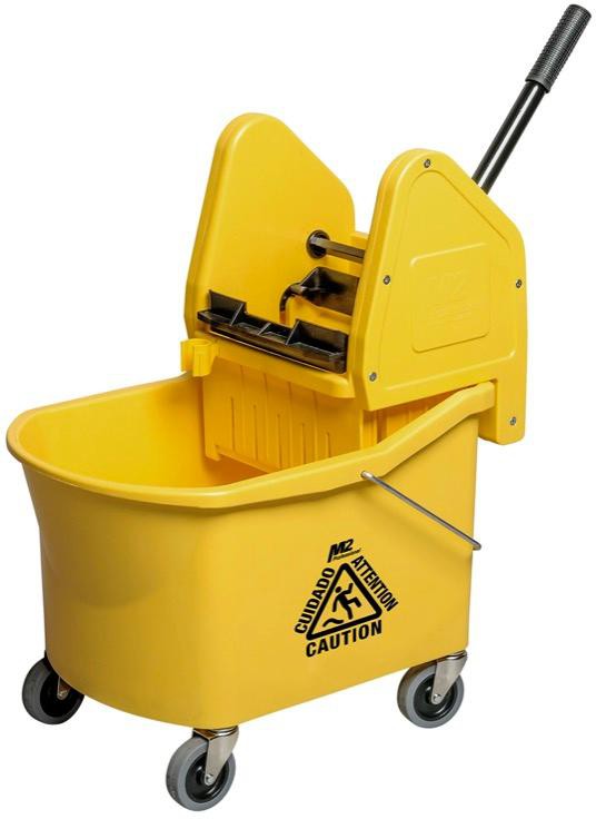 M2 Professional - 32 Qt Grizzly Yellow Grizzly Down Press Mop Wringer And Mop Bucket Combo - BW-D33100-YE