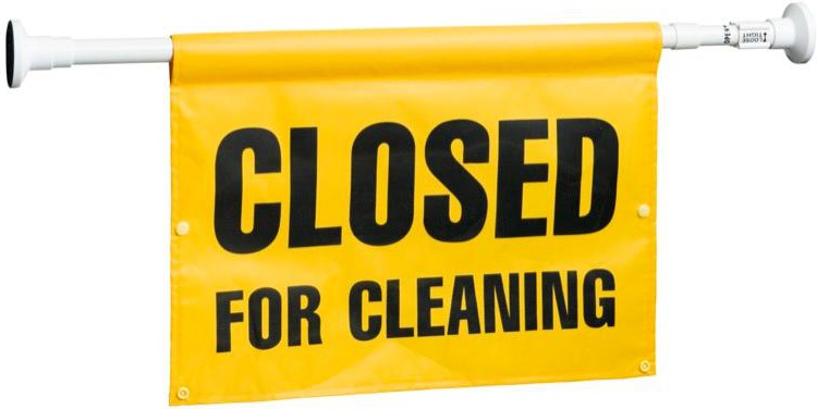 M2 Professional - "Closed for Cleaning" Hanging Door Sign - English / French, 6/Cs - WF-D9002