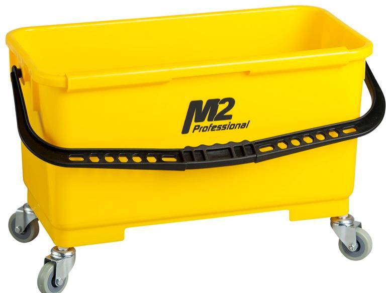M2 Professional - Yellow Window Bucket With Caddy and Wheels - PAW1120 (Special Order Item)