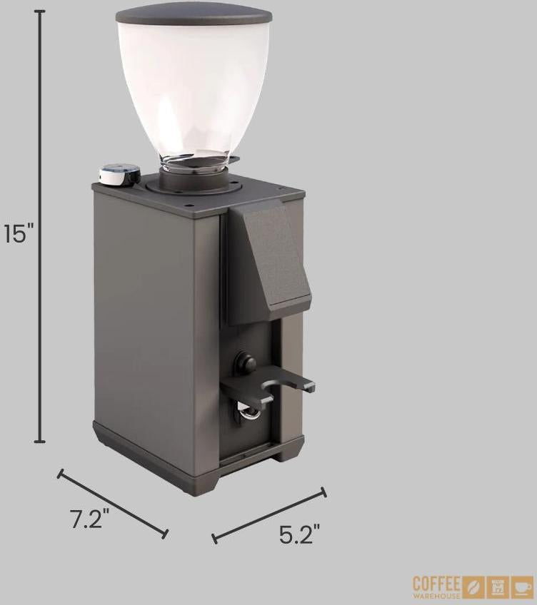 Macap - Leo 55 Easy Wrinkled Black Push-Button On-Demand Espresso Grinder with 55 mm Flat Burrs - ALEEA171US