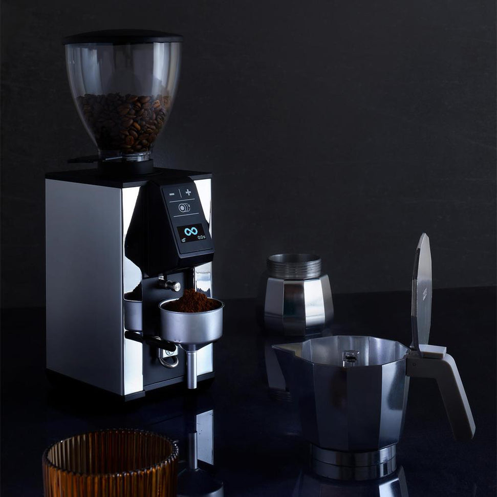 Macap - Leo 55 Satin Black Push-Button On-Demand Espresso Grinder with 55 mm Flat Burrs - ALE55120US