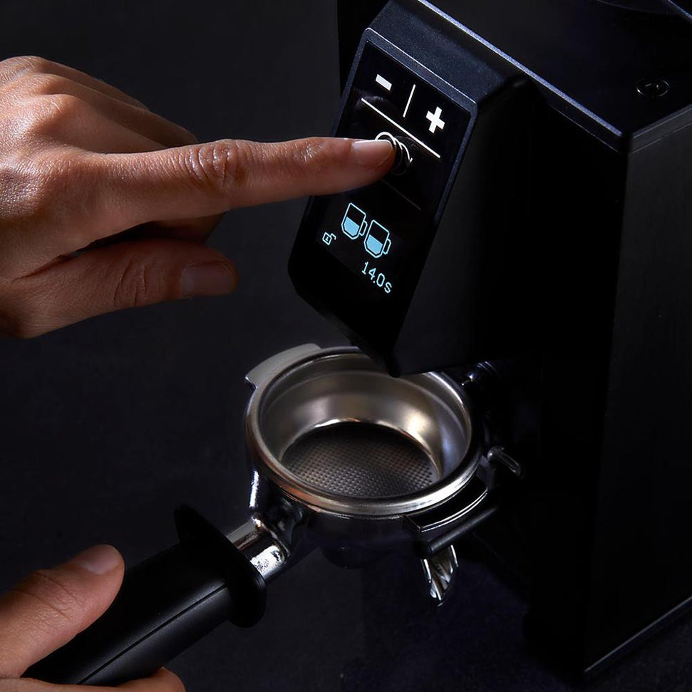Macap - Leo 55 Satin Black Push-Button On-Demand Espresso Grinder with 55 mm Flat Burrs - ALE55120US