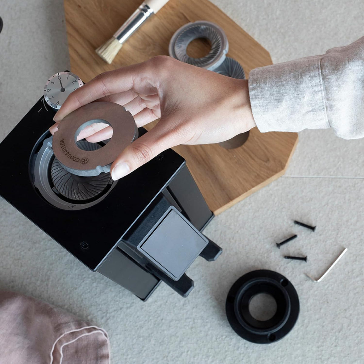 Macap - Leo 55 Touch, Satin Black Residential Coffee Grinder with 55 mm Burrs & Touch Display - ALETO120US