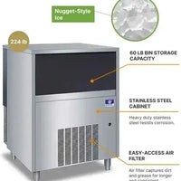 Manitowoc - Undercounter 240V 29.06" Air Cooled Nugget Ice Maker With 325 lbs Production Per 24 Hours - UNK0300AZ-251