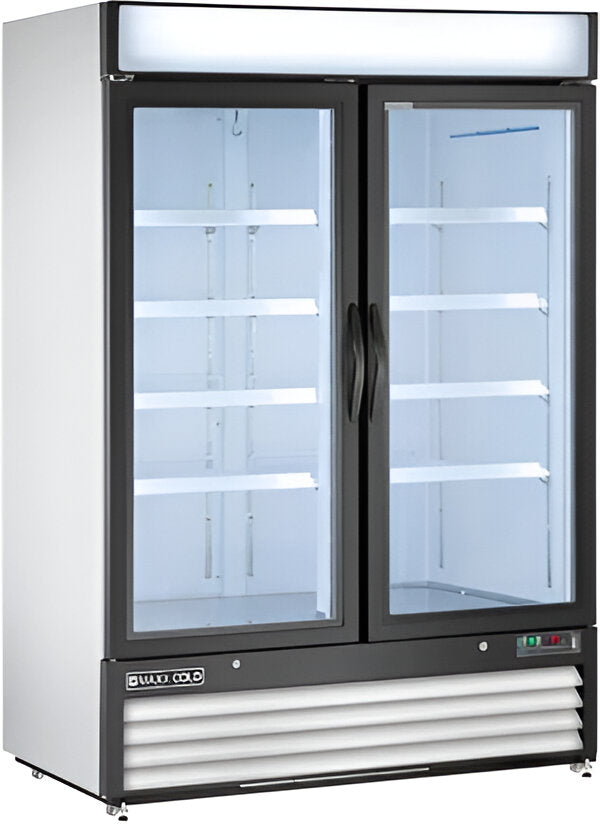Maxx Cold 48 Cu.Ft Glass Door Merchandiser - Energy Star Commercial Refrigerator Stainless Steel