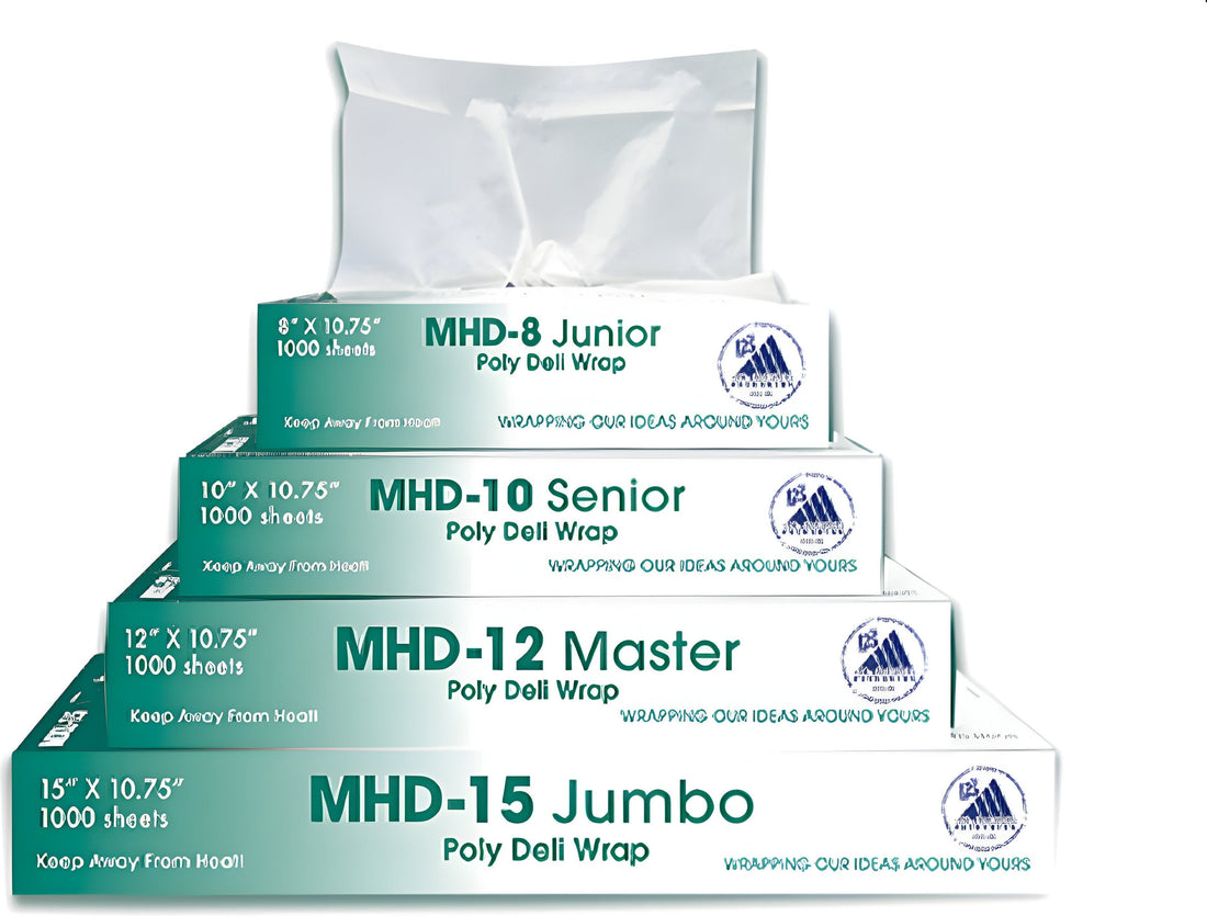 McNairn - 12" x 10.7" Large MHD-12 Interfold HDPE Deli Sheets, 1000/Bx - 030004