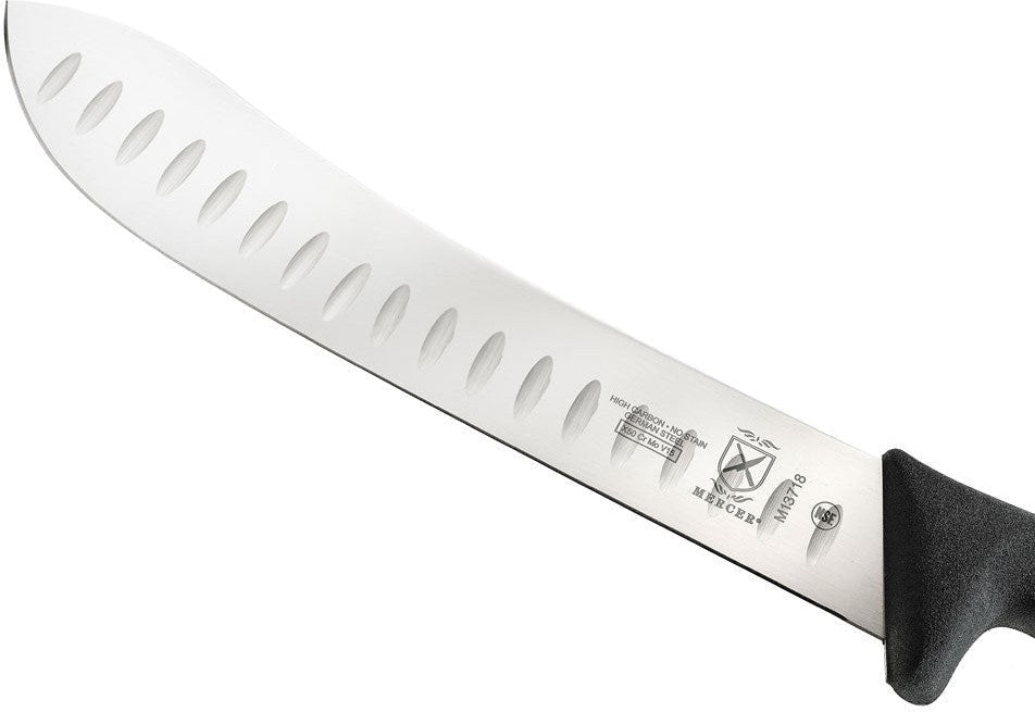 Mercer - 10" German Steel Granton Edge Butcher Knife with Black Handle - M13718
