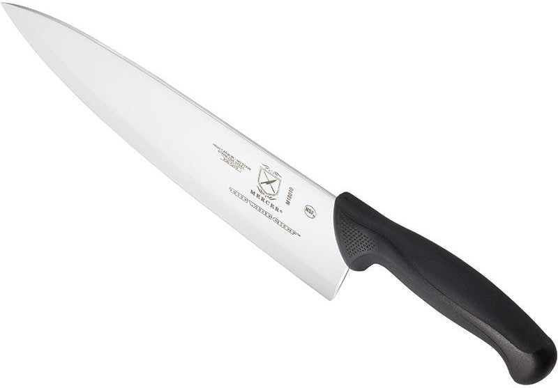 Mercer - 10" Japanese Steel Hollow Ground Wide Chef's Knife with Black Handle - M18010