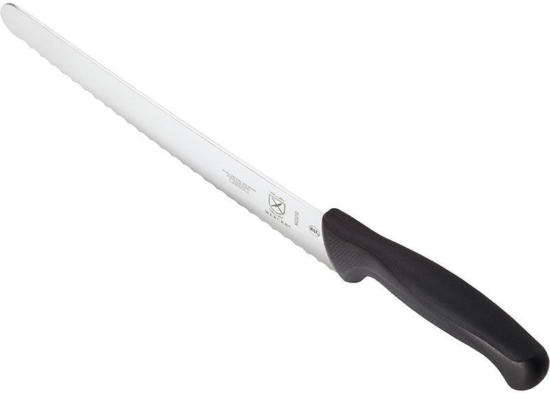 Mercer - 10" Japanese Steel Wavy Edge Wide Bread Knife with Black Handle - M23210