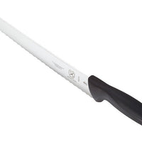 Mercer - 10" Japanese Steel Wavy Edge Wide Bread Knife with Black Handle - M23210