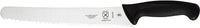 Mercer - 10" Japanese Steel Wavy Edge Wide Bread Knife with Black Handle - M23210