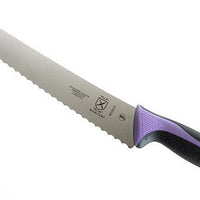 Mercer - 10" Japanese Steel Wavy Edge Wide Bread Knife with Purple Handle - M23210PU