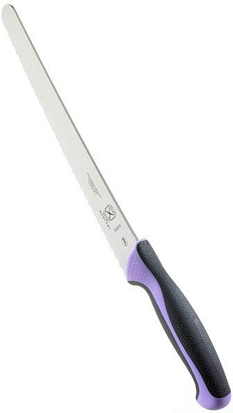 Mercer - 10" Japanese Steel Wavy Edge Wide Bread Knife with Purple Handle - M23210PU