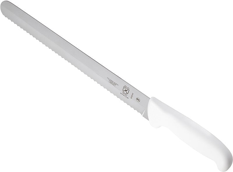 Mercer - 11" Japanese Steel Wavy Edge Slicer with White Handle - M18140
