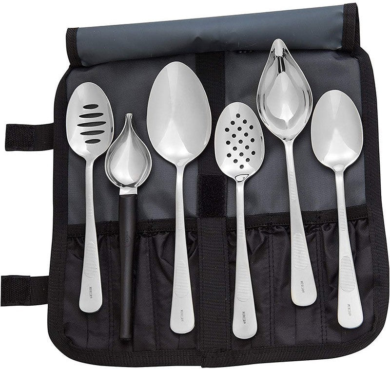 Mercer - 11" x 5" x 0.75" Stainless Steel Plating Spoons II, Pack of 7 - M35155
