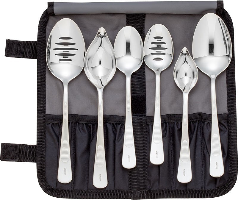 Mercer - 11" x 5" x 0.75" Stainless Steel Plating Spoons, Pack of 7 - M35151