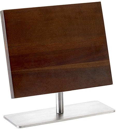 Mercer - 11.3" x 9" Leaflet Acacia and Stainless Steel Magnetic Board on Stand - M30726