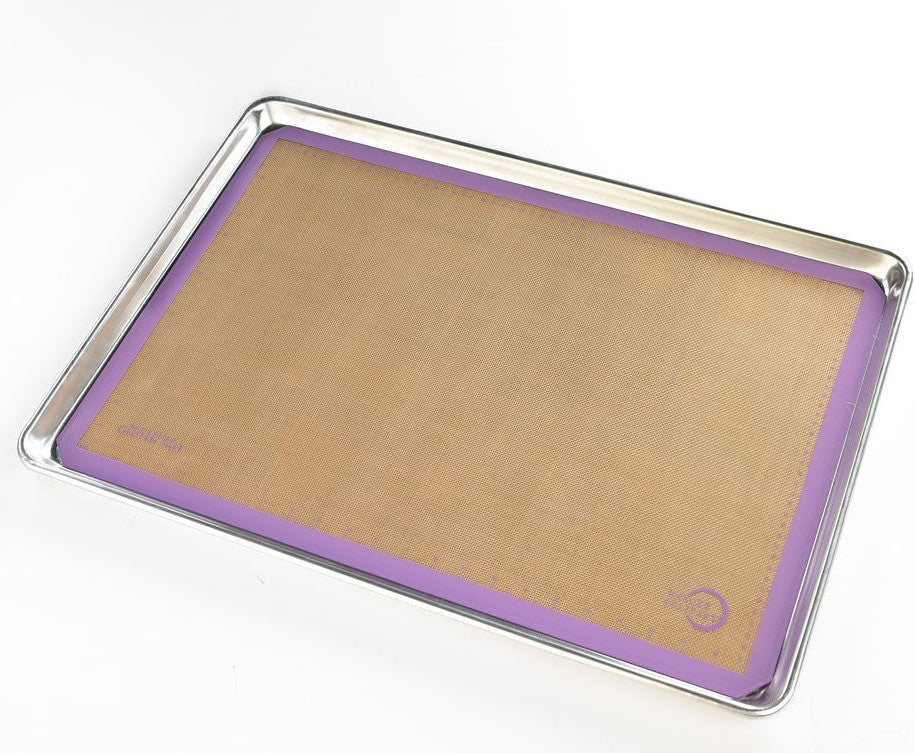 Mercer - 11.8" x 16.5" Half Size Silicone Bake Mat with Purple Border - M31093PU